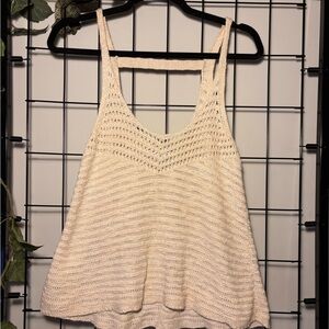 American Eagle Outfitters Cream Crochet Tank Camisole